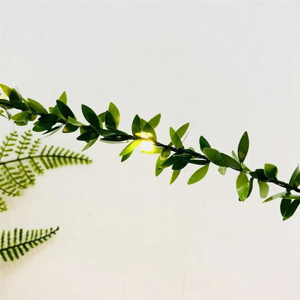 Гирлянда с искусственными зелеными листьями светодиодная гирлянда деревьями