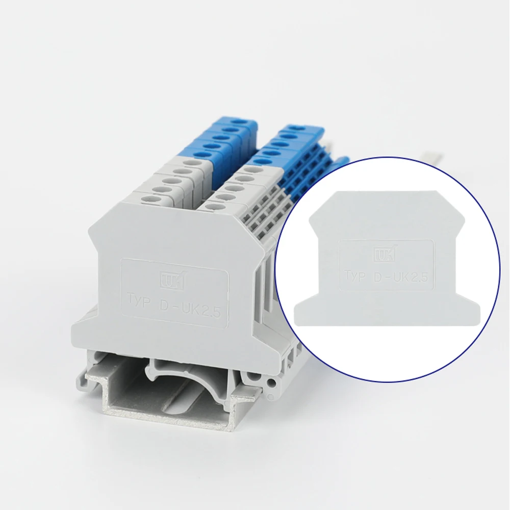 

UK Series Terminal Block Accessories End Cover Plate Din Rail Terminal Blocks 10pcs