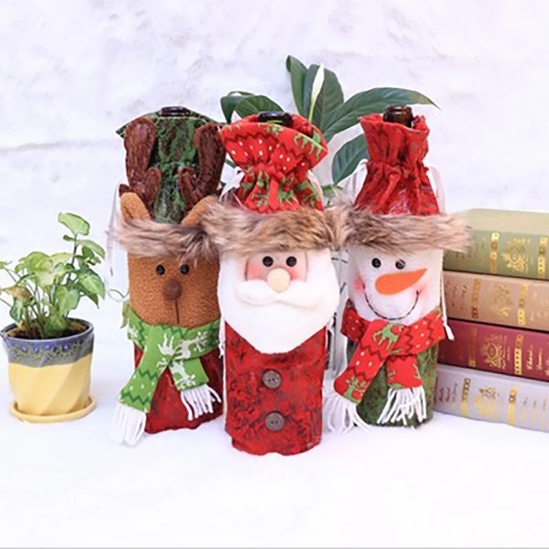 

Christmas Decoration Wine Bottle Cover Cute Cartoon Shape Concise Practical Durable Outdoor Tools New Arrival 2019