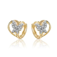 new 2022 gold color classic zircon butterfly earrings for women shiny rhinestone earring wedding birthday jewelry gifts