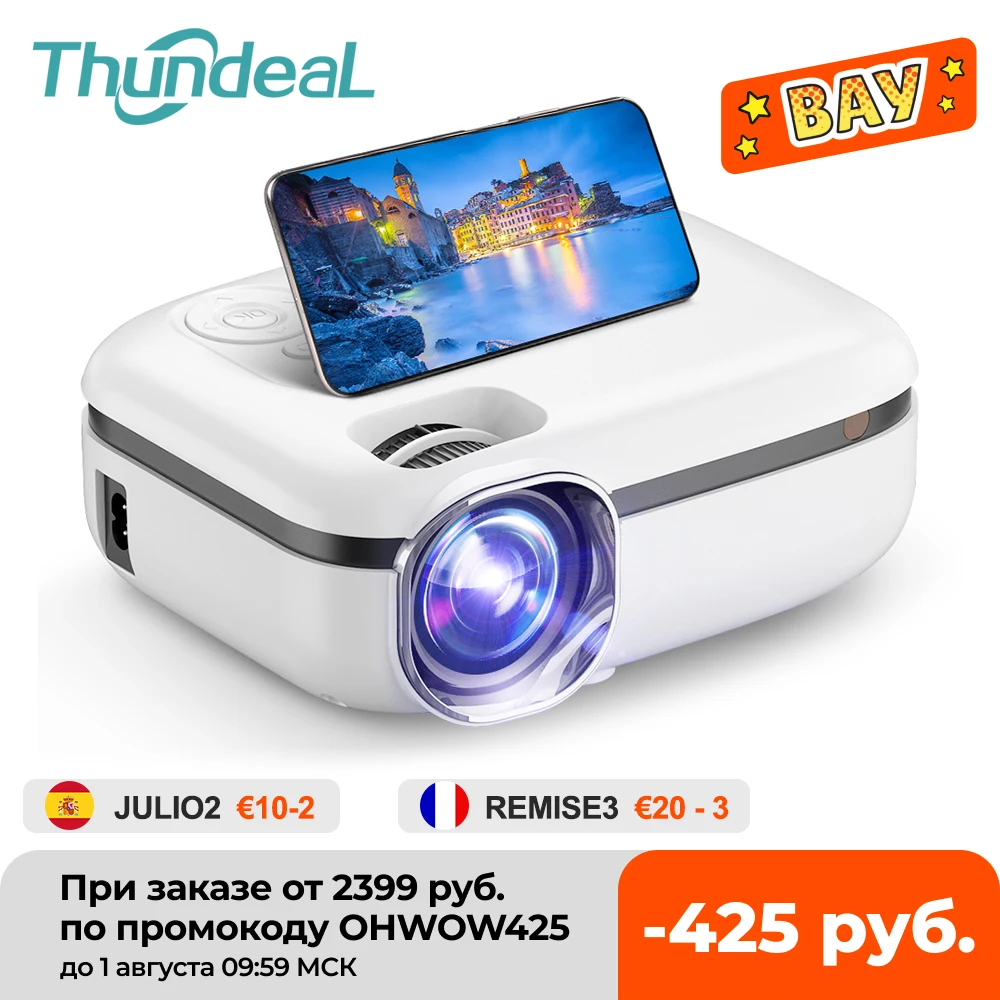 Thundeal Новая технология WiFi 5 ГГЦ Мини Проектор TD92 с родным разрешением 720p проектор