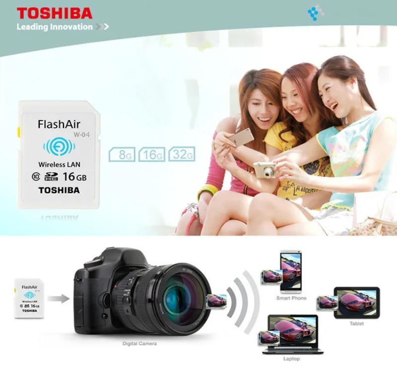 TOSHIBA W-04 wifi sd-карта 32 Гб 16 Гб Wi-Fi Память flashair sd-карта класс 10 SDHC флэш-память wifi sd-карта