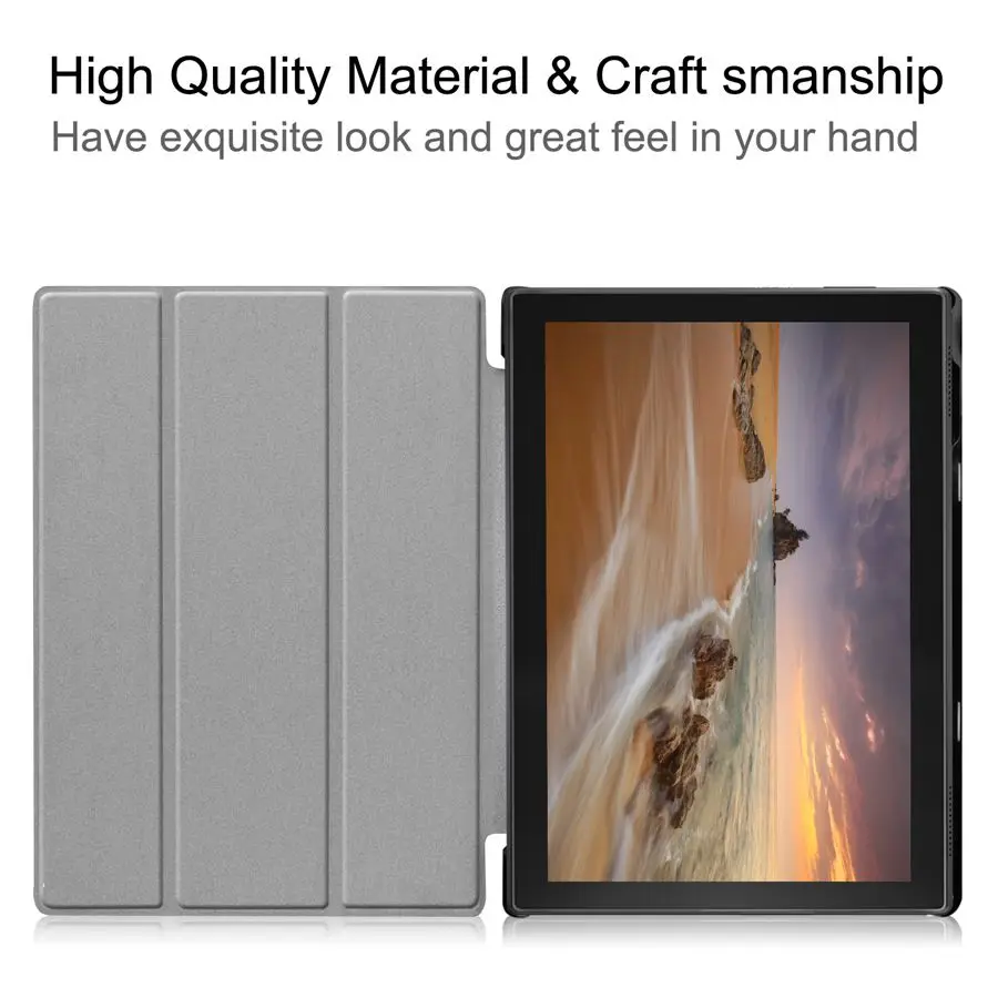 Чехол для Lenovo TAB4 Tab 4 10 Plus TB-X704L Cases 1 &quotTB-X704F Smart Cover Funda Tablet PU Leather Shell | Компьютеры и