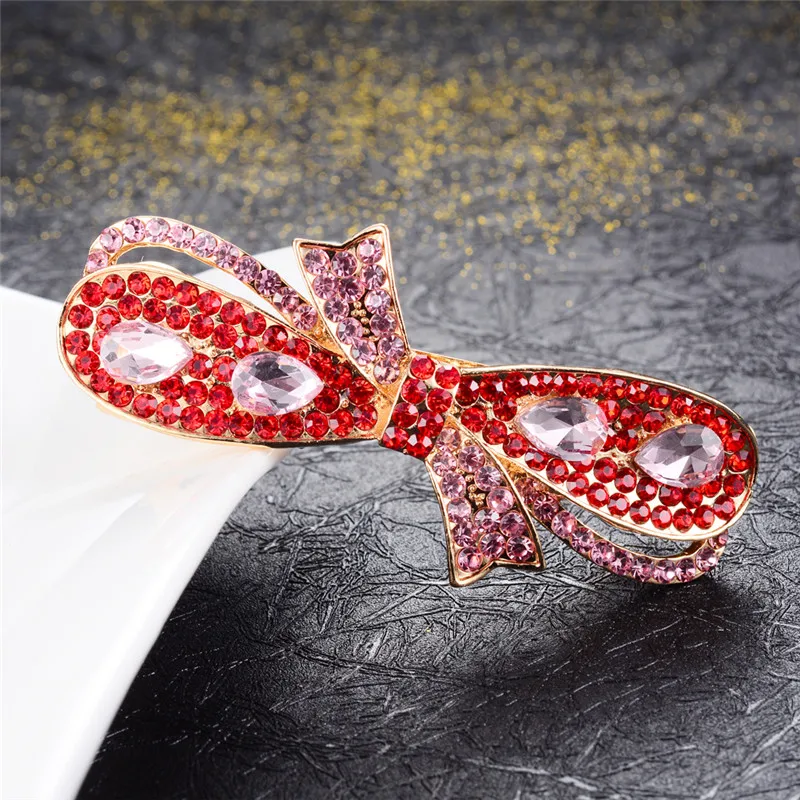 Женские заколки-пряжки с цветами украшения для волос зажимы кристаллами и бантом