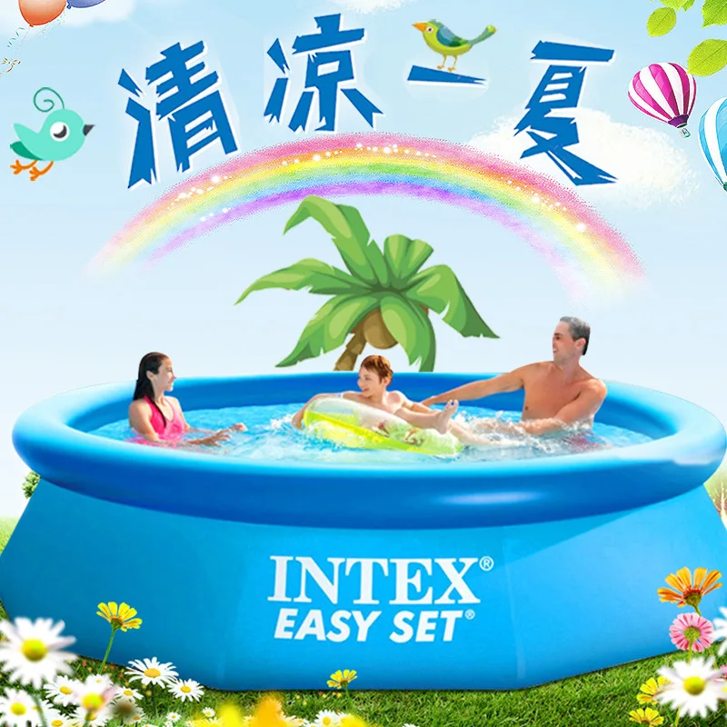 Большой семейный бассейн Intex надувной для взрослых утолщенный детский игровой