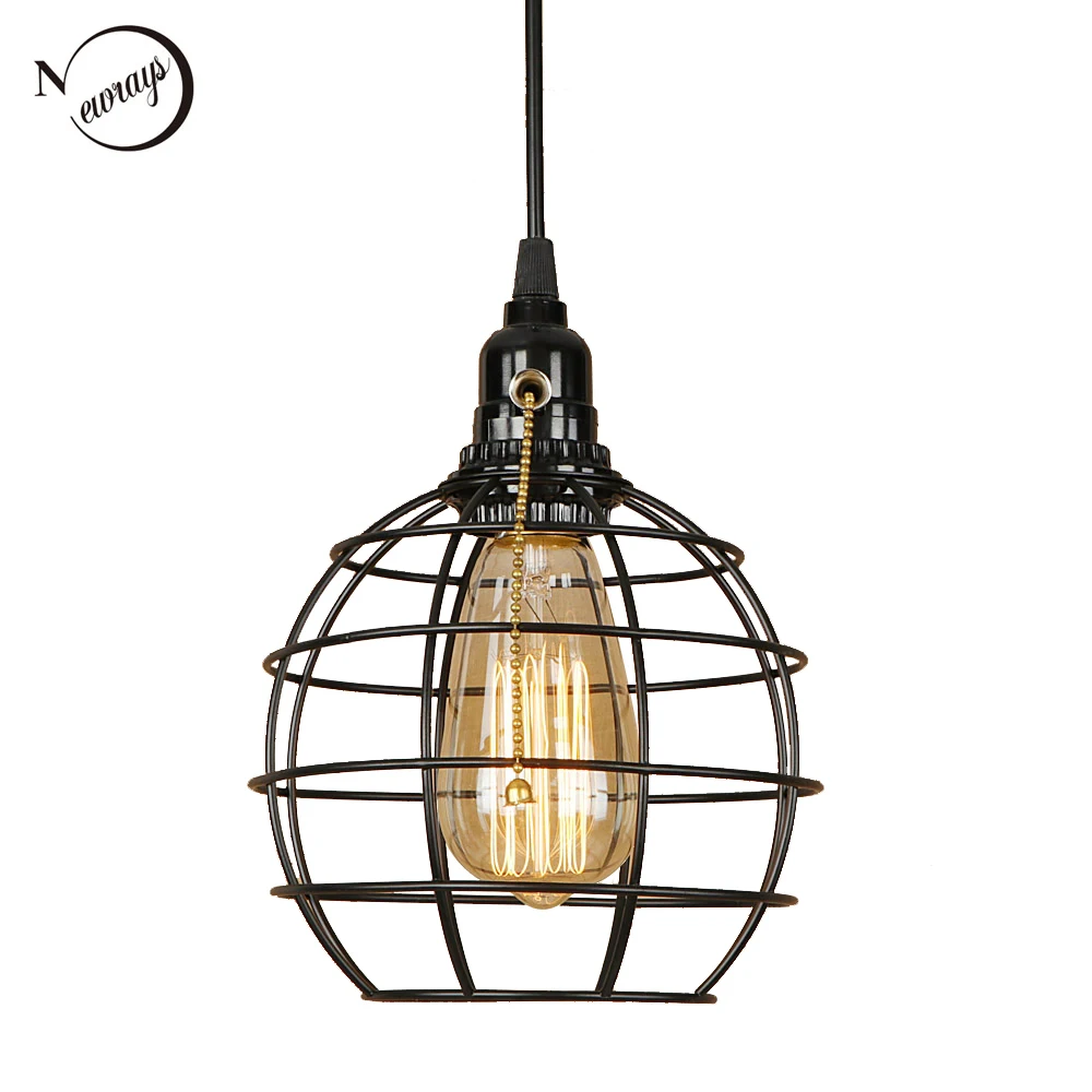 Классическая новинка подвесной светильник в виде черной клетки светодиодный E27