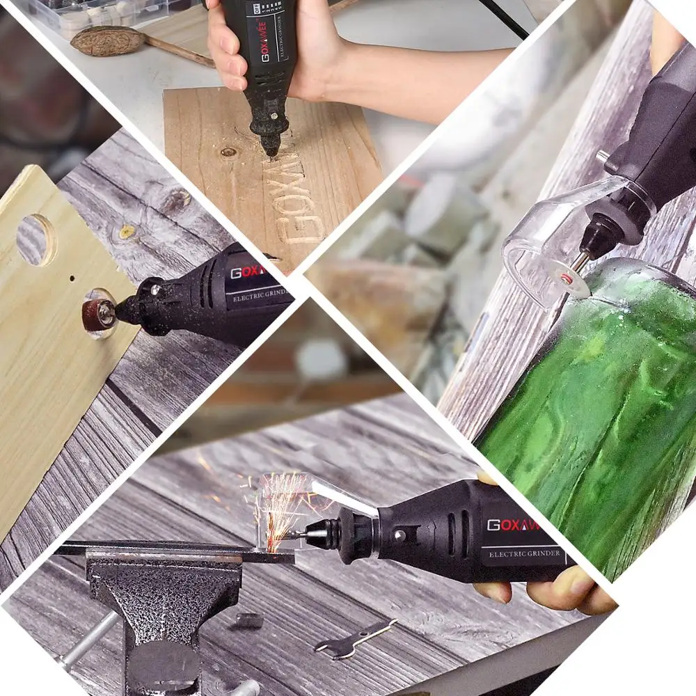 GOXAWEE электрическая дрель гравер Мини дрель шлифовальный станок Dremel роторный Набор инструментов с Dremel аксессуары сверлильный станок электроинструмент