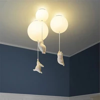 childrens light white bear ceiling lamps nordic lovely bear celing lights bedroom decoration lamp for childrens room