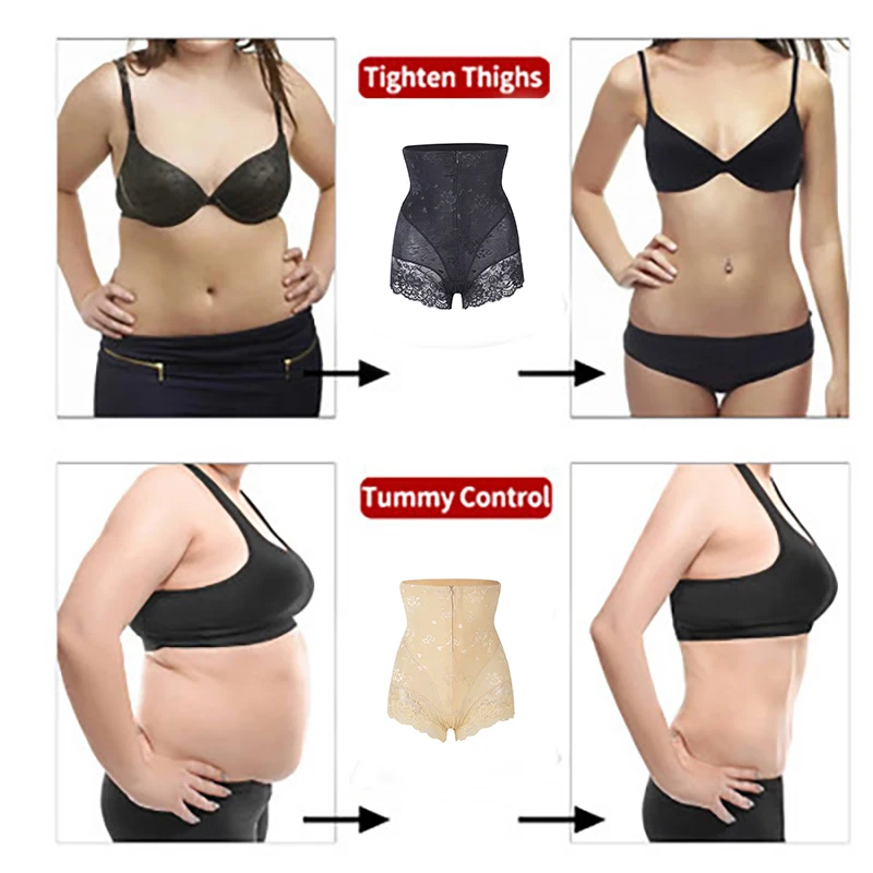 Женские трусики с высокой талией Корректирующее белье на молнии для похудения