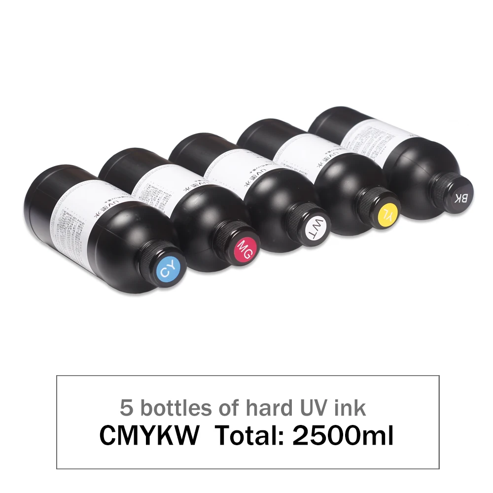 

4 бутылки УФ-чернил CMYK 500 мл на бутылку всего 2000 мл для A2 A3 A4 A5 УФ планшетный принтер, используемый в EPSON L1800 L805 R1390 печатающая головка