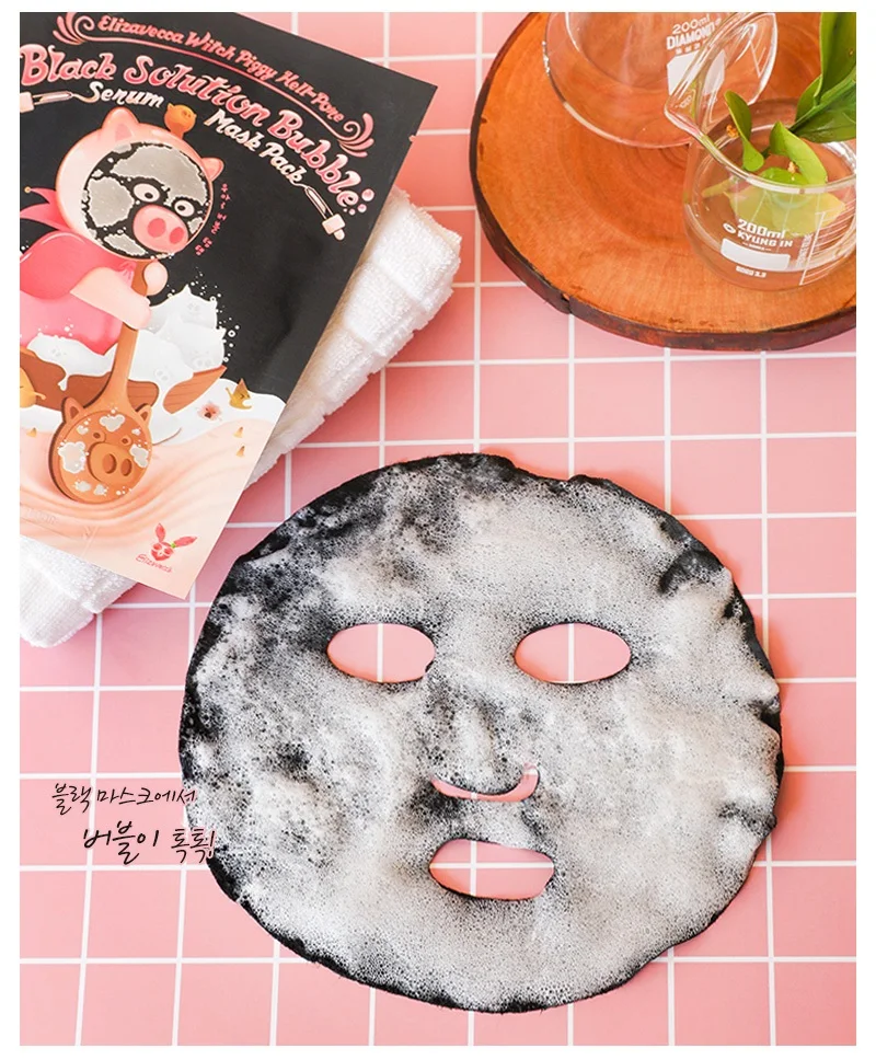 Elizavecca ведьма Piggy Hell-Pore черный раствор пузырчатая сыворотка маска упаковка 5ea