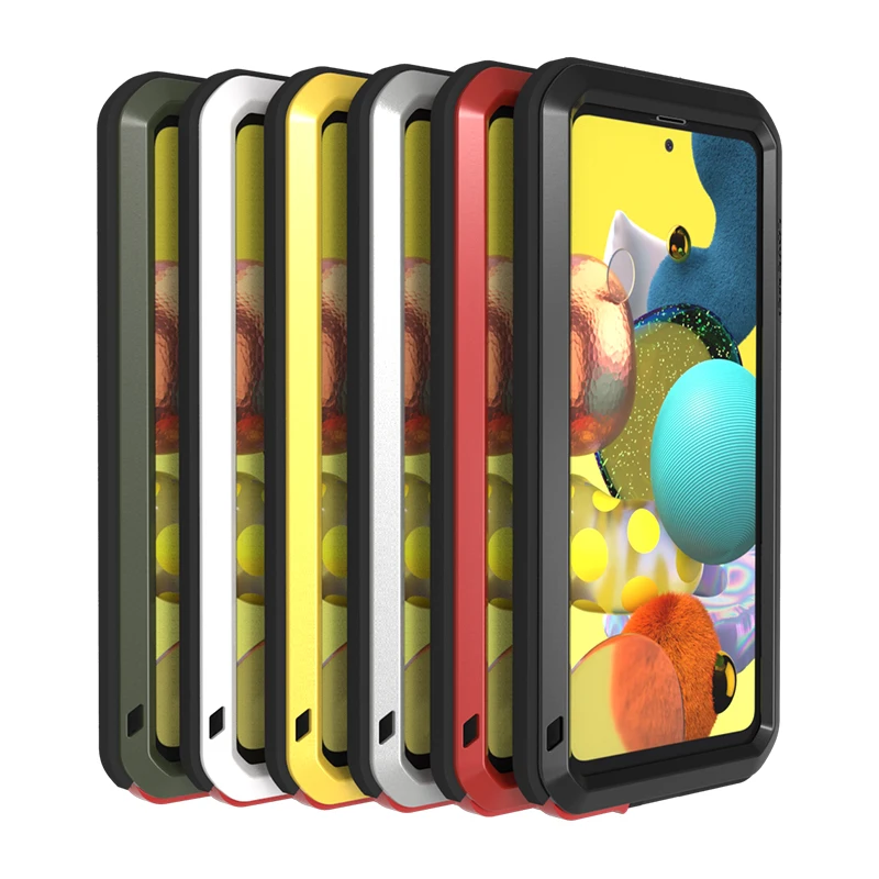 

Original Waterproof Tempered Glass Shockproof Metal Aluminum Phone Case Cover For Samsung Galaxy A51 5G Full Rugged Armor Cases
