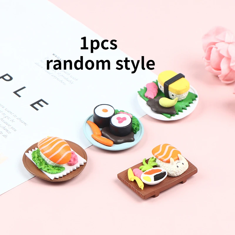 

1 Pc 1/6 1/12 Dollhouse Miniature Sushi Mini Japanese Cuisine Pretend Food Kitchen Toys Dollhouse Decor Random Style