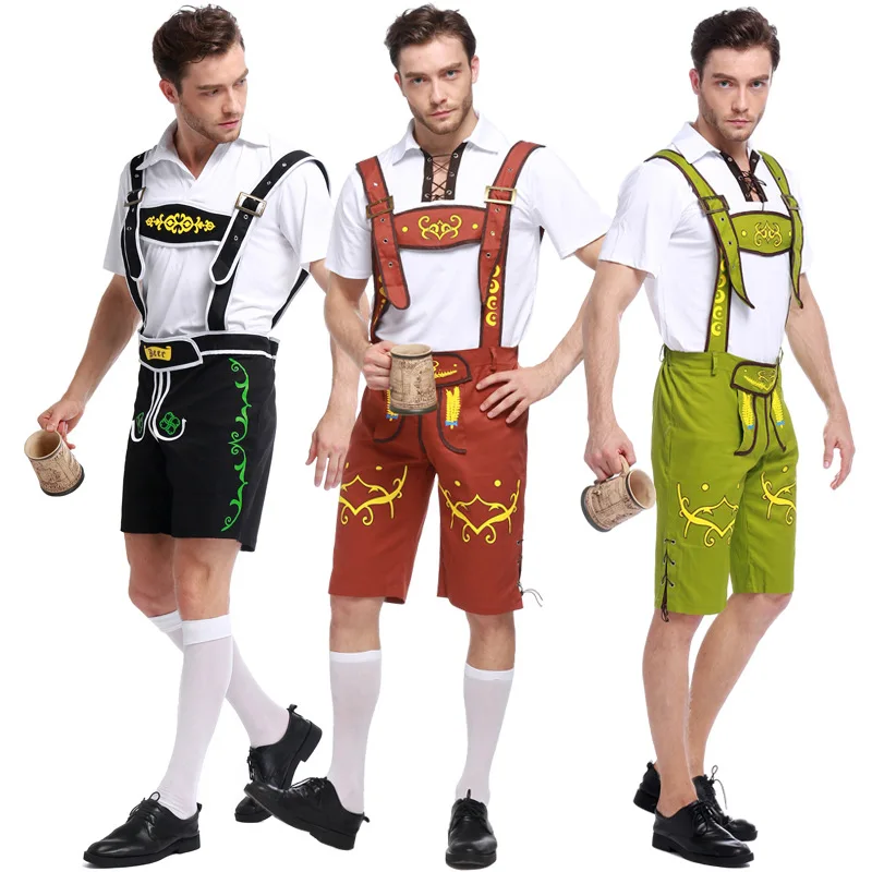 

Немецкий пивной мужской и женский костюм 3 типа, взрослый баварский Октоберфест Lederhosen, Немецкий фестиваль, пивной косплей, Хэллоуин для мужчин
