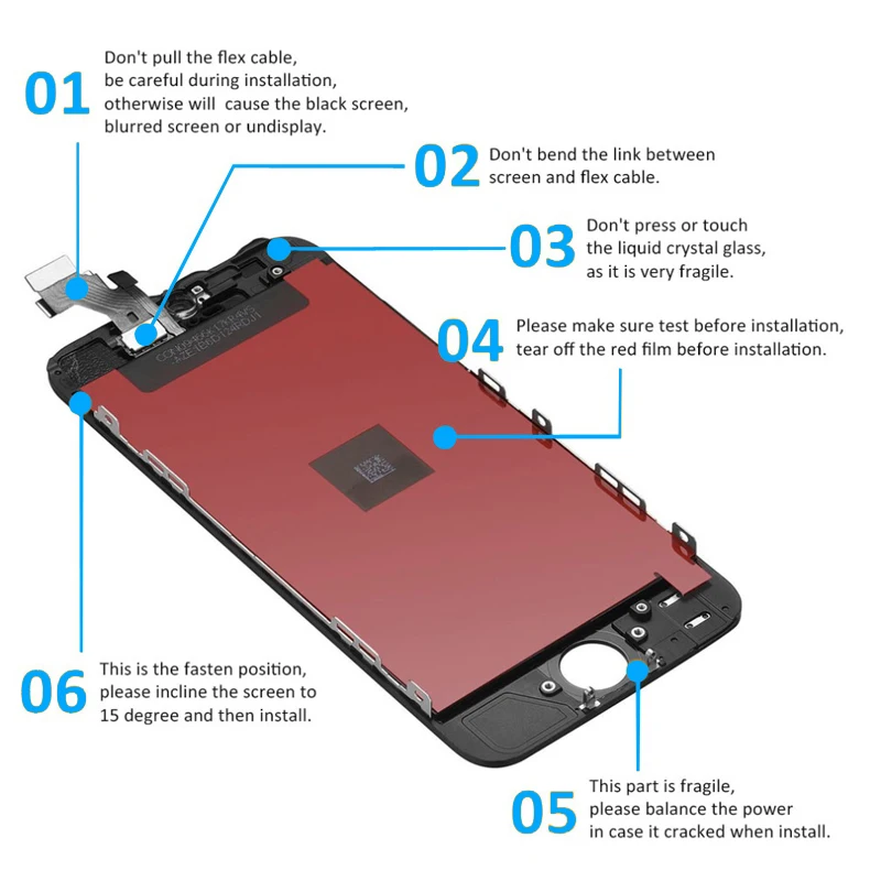 AAA+++LCD Display For iPhone 5 5C 5S SE Touch Screen Replacement 6 7 8 6S Plus HD Screen+Tempered Glass+Tools | Мобильные телефоны