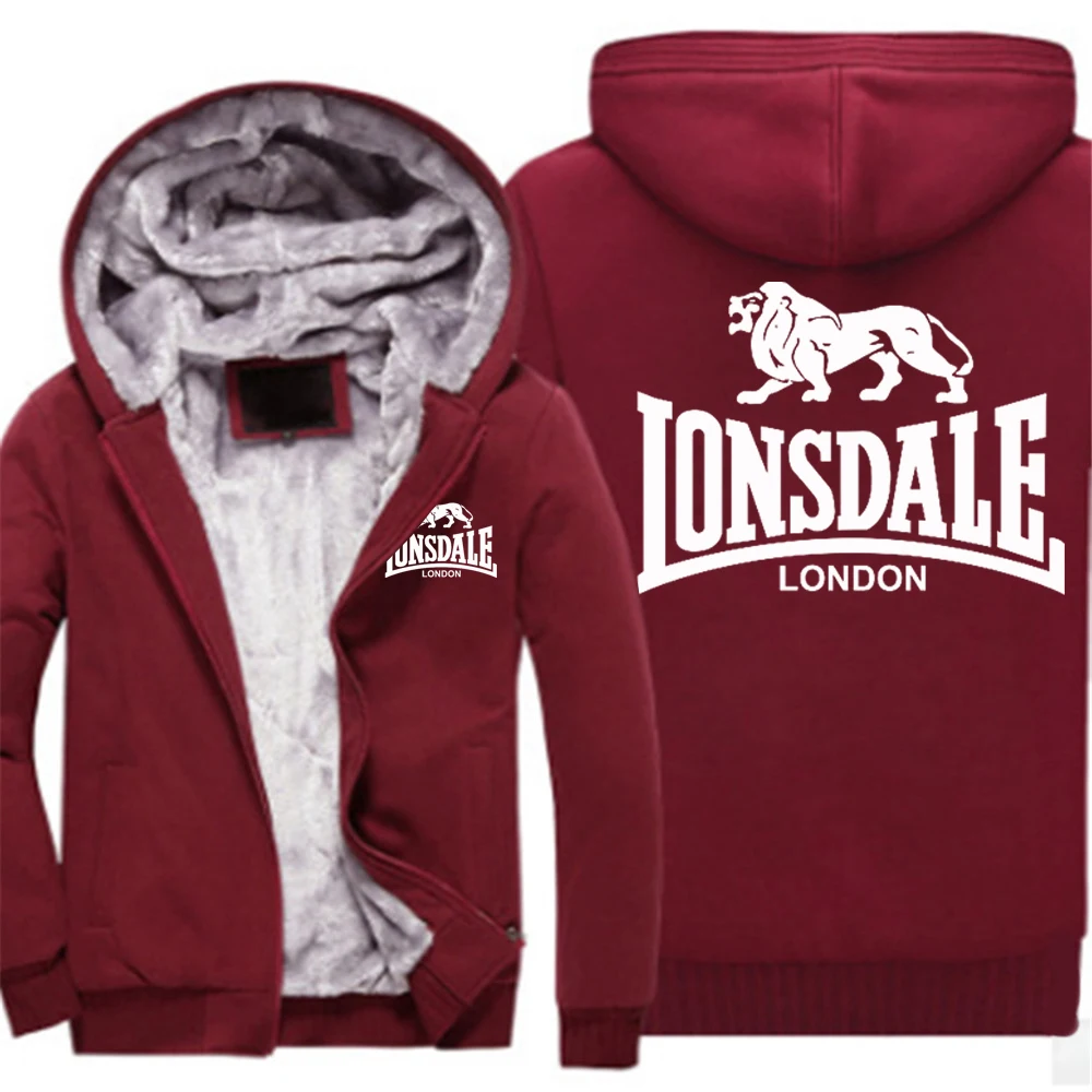 Зима 2021 Мужская брендовая утепленная куртка Lonsdale с принтом спортивные мужские