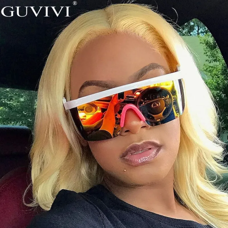 Новые негабаритные цельные солнцезащитные очки для защиты от УФ лучей женщин и