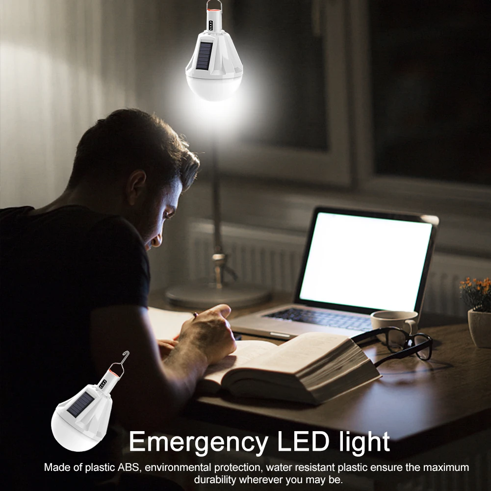 

ABS Lightweight Emergency LED Light Outdoor Camping Hiking With Hook Indoor USB Rechargeable For Garage Multifunctional Portable