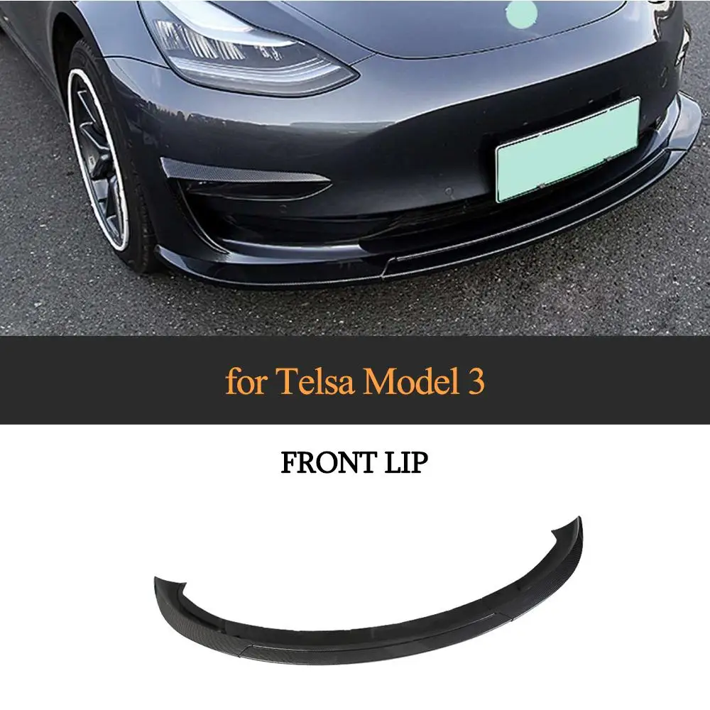 Передний бампер спойлер сплиттеры для Tesla модель 3 2017 2019 ABS глянцевый черный