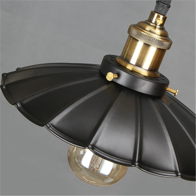 

Single Head Retro Industrial Style Small Umbrella Creative Round Bowl Cafe Nostalgic Lotus Leaf Chandelier Free Shipping Metal