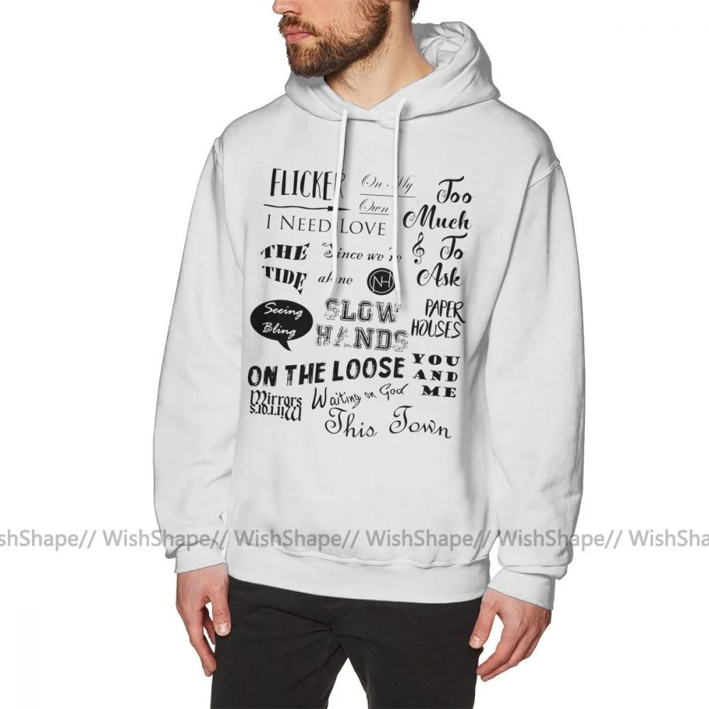 Niall Horan худи с мерцающими песнями Niall Horan толстовки с капюшоном белый Хлопковый пуловер с капюшоном мужские стильные осенние толстовки с капюшоном - Цвет: White