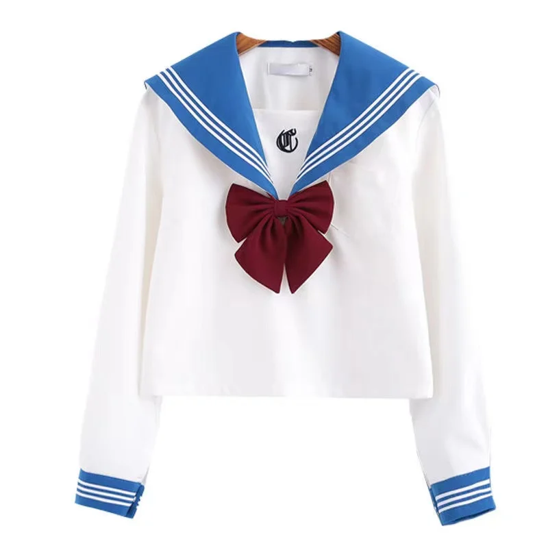 Новая школьная форма для девочек Jk с длинными рукавами рубашка в морском стиле