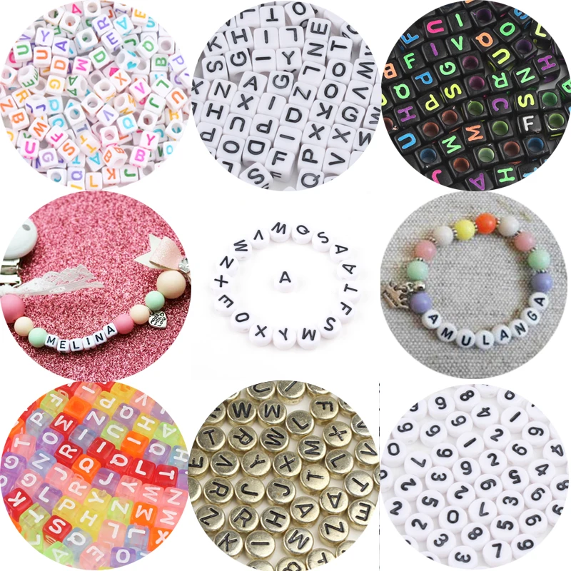 100 шт Смешанные английские буквы бусины в форме сердца алфавитный кубик