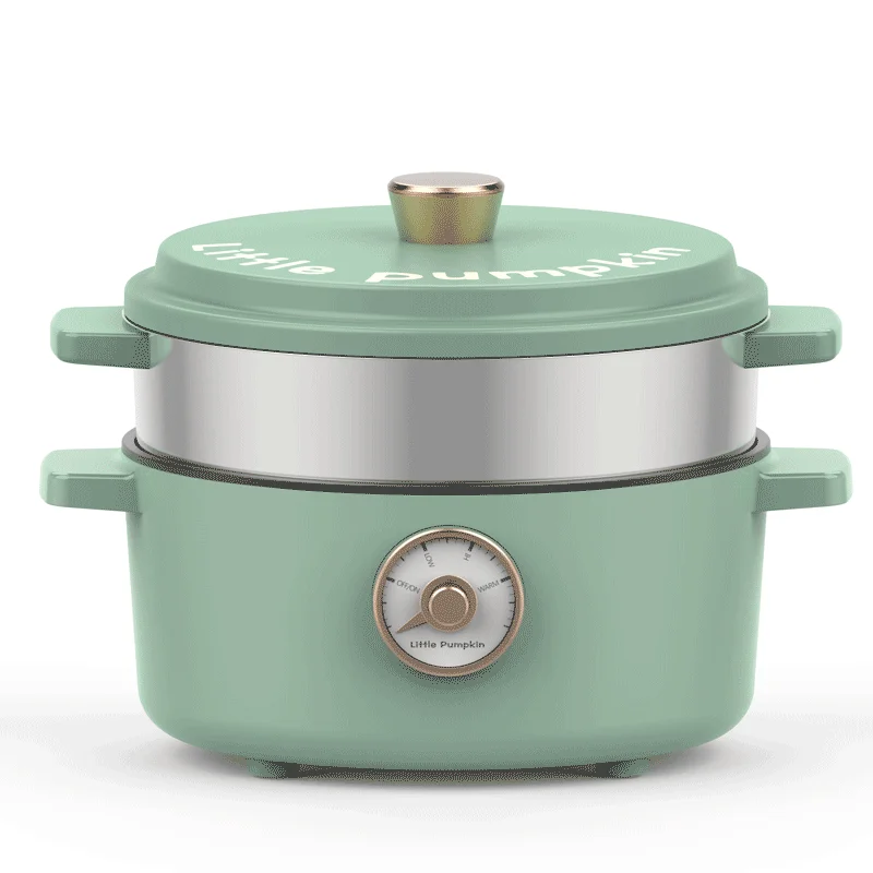 

1000W Household Multi Cooker Little Pumpkin 220V-240V Electric Cooker Desktop 2000ML Capacity Hot Pot Steamer 3 Gears