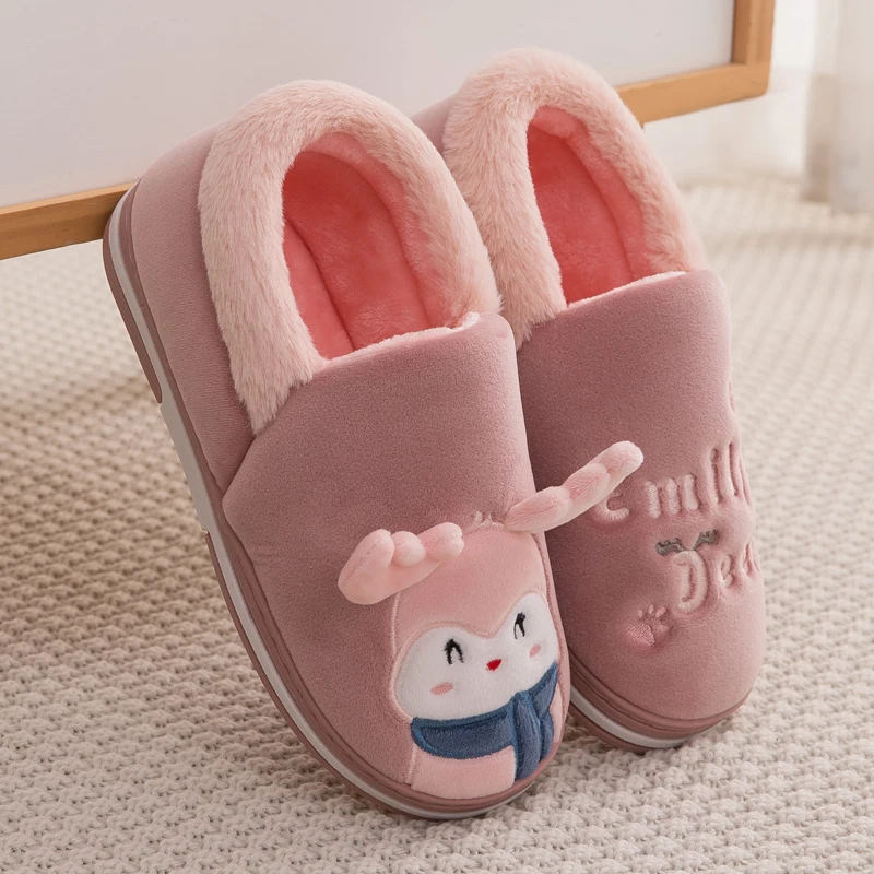 

Women Cute Slippers Winter Shoes Women Home Slippers Non-slip Couples Comfort Cotton Shoes Womens Warm Slippers Fluffy Sloffen