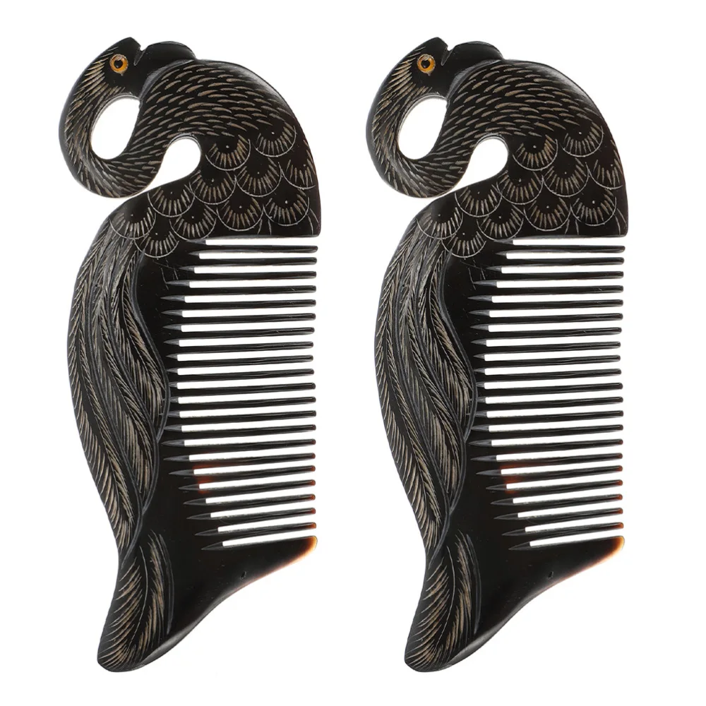 

2Pcs Handheld Hairdressing Combs Tools Combs for Home (Black)