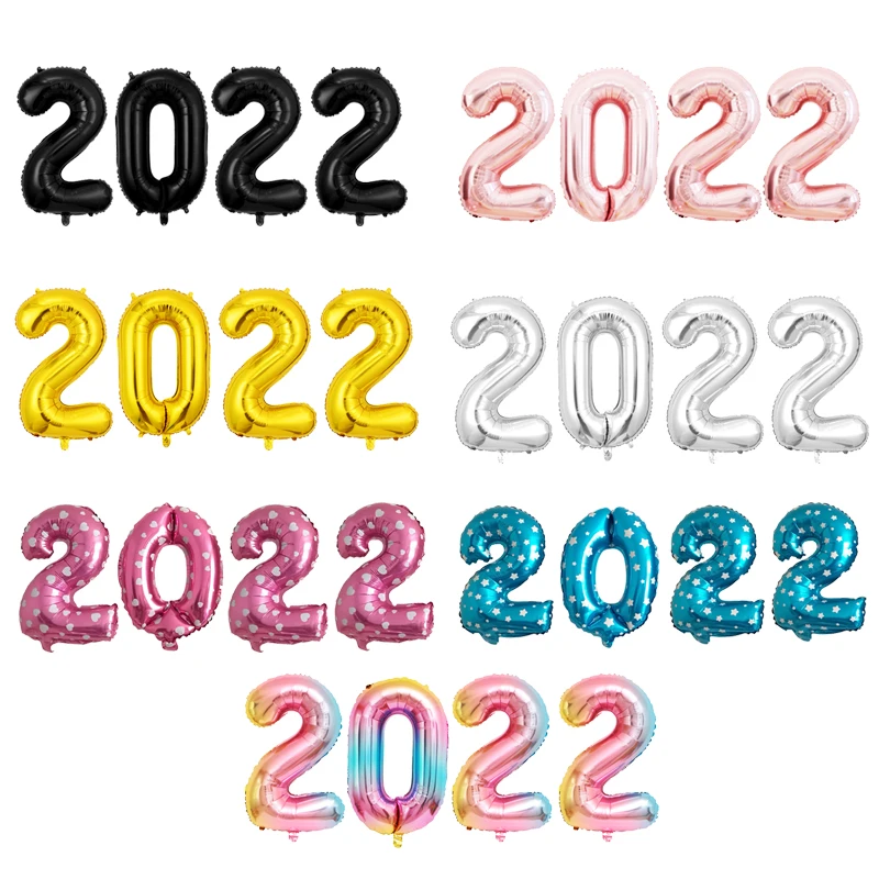 

4 шт., фольгированные воздушные шары в виде цифр 2022, 16 дюймов