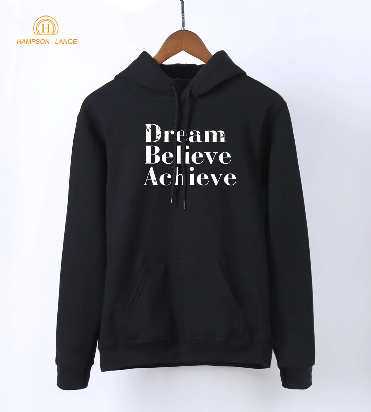 Женские толстовки с капюшоном Dream Believe белые теплые в стиле Харадзюку весна осень