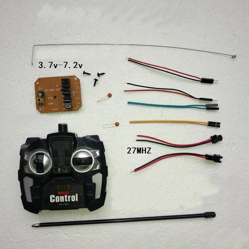 1set 4CH 27MHZ Automatic Frequency Wireless Remote Controller Kit 3A DC 3.7V-7.2V Receiver Transmitter Radio System for DIY Toy | Игрушки и