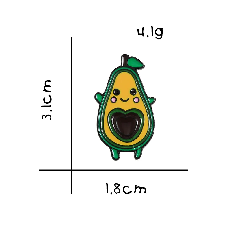 Симпатичные Мультяшные броши в форме авокадо груши сердца фруктов улыбки