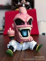 bandai dragon ball action figure funny net red personality creative vertical middle finger majinbuu chassis car decoration toy