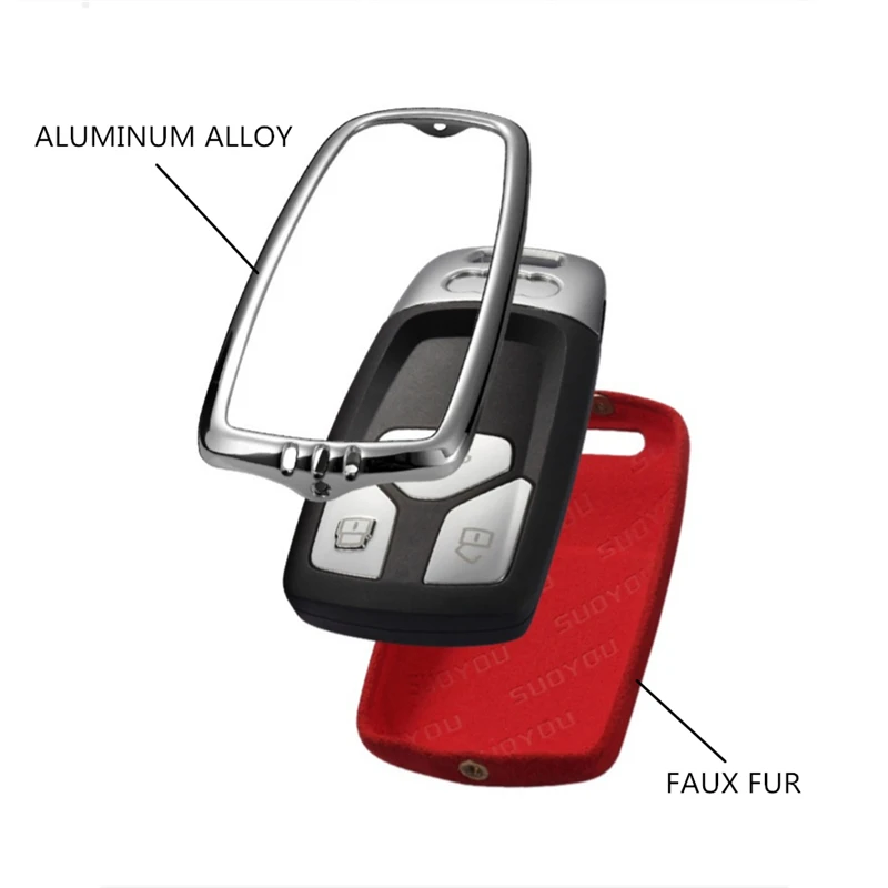 Новый замшевый защитный чехол для ключа автомобиля из цинкового сплава Audi A1 A3 A4 A5