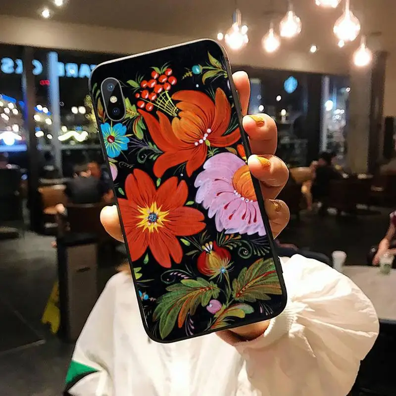 

Fashion Retro Style Flowers cover Phone Case for iPhone 11 12 pro XS MAX 8 7 6 6S Plus X 5S SE 2020 XR