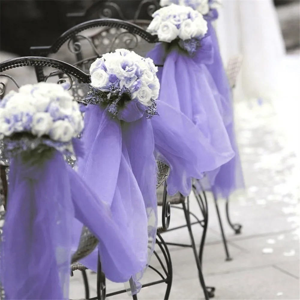 5 метров тюль рулон Хрустальная ткань органза отвесный Свадебный фон украшение