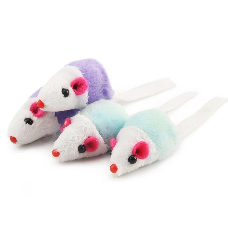 10PCS/LOT Plush Mouse Cat Toy Pet Mice Animal Cloth Fuzzy For Kitten | Дом и сад