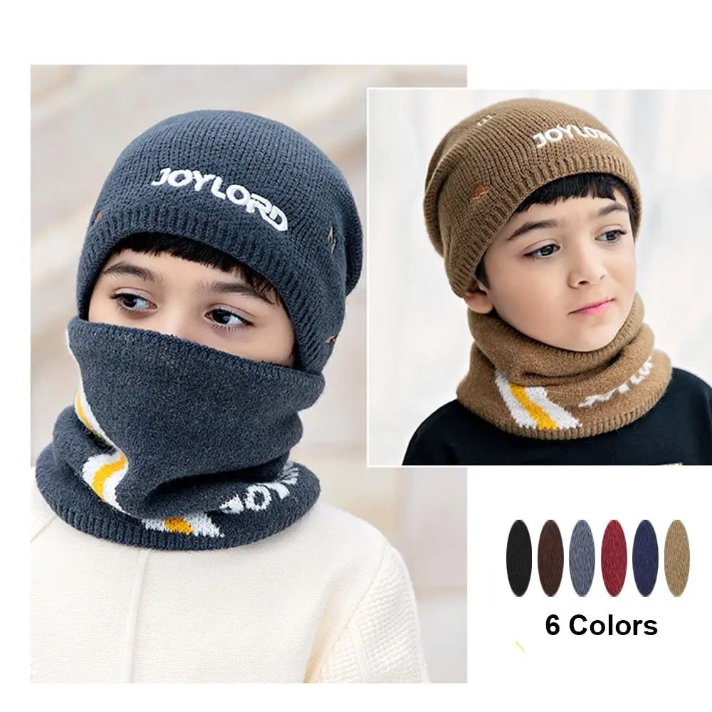 

Thickening Outdoor Children Winter Warm Boys Girls Cap Scarf Set Balaclava Beanie Kids' Winter Hat