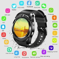 v8 smart mens bluetooth sports watch ladies smart watch with camera sim card slot suitable for android information reminder