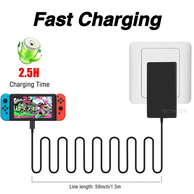 ac adapter charger accessory for nintend switch ns game console euus plug wall charge charging usb type c power free global shipping