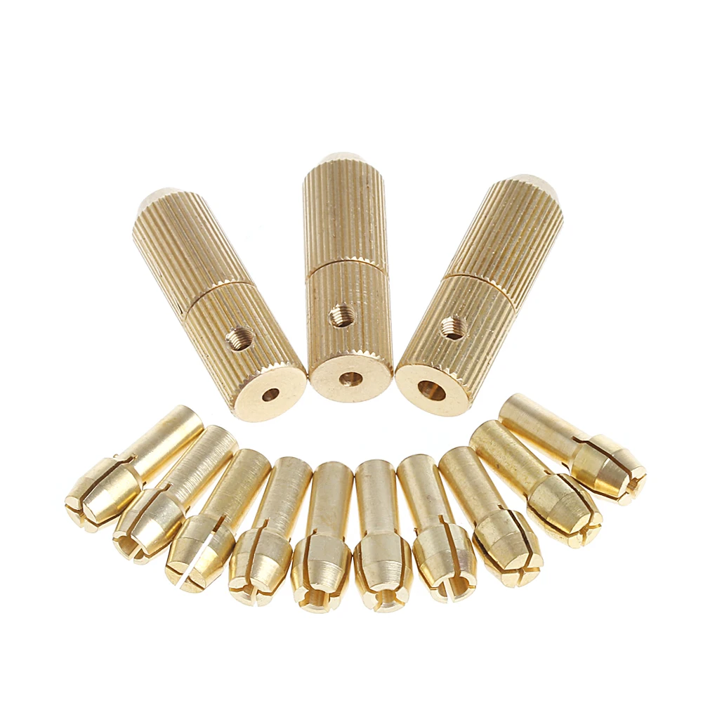 

3+10Pcs 0.5-3.2mm Micro Twist Hand Drill Kit Chuck Electric Drill Bit Collet