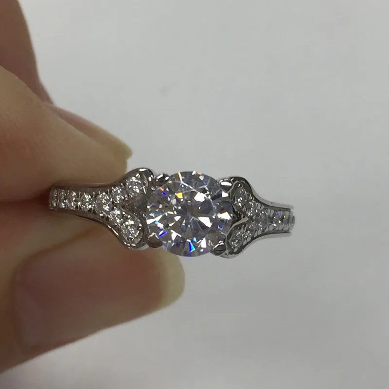 Женское Винтажное кольцо с круглым вырезом обручальное из серебра 925 пробы 1