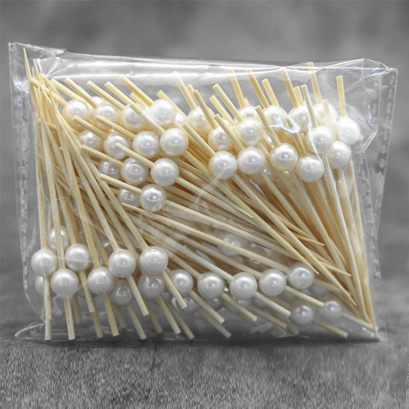 100PCS 9cm Коктейльные Палочки Бамбук Декоративные Зубочистки Фруктовые Закуски