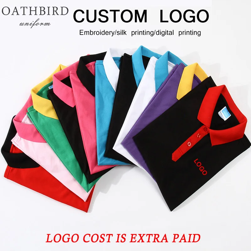 Рубашка поло с вышивкой логотипа на заказ Рабочая Униформа печать текста или