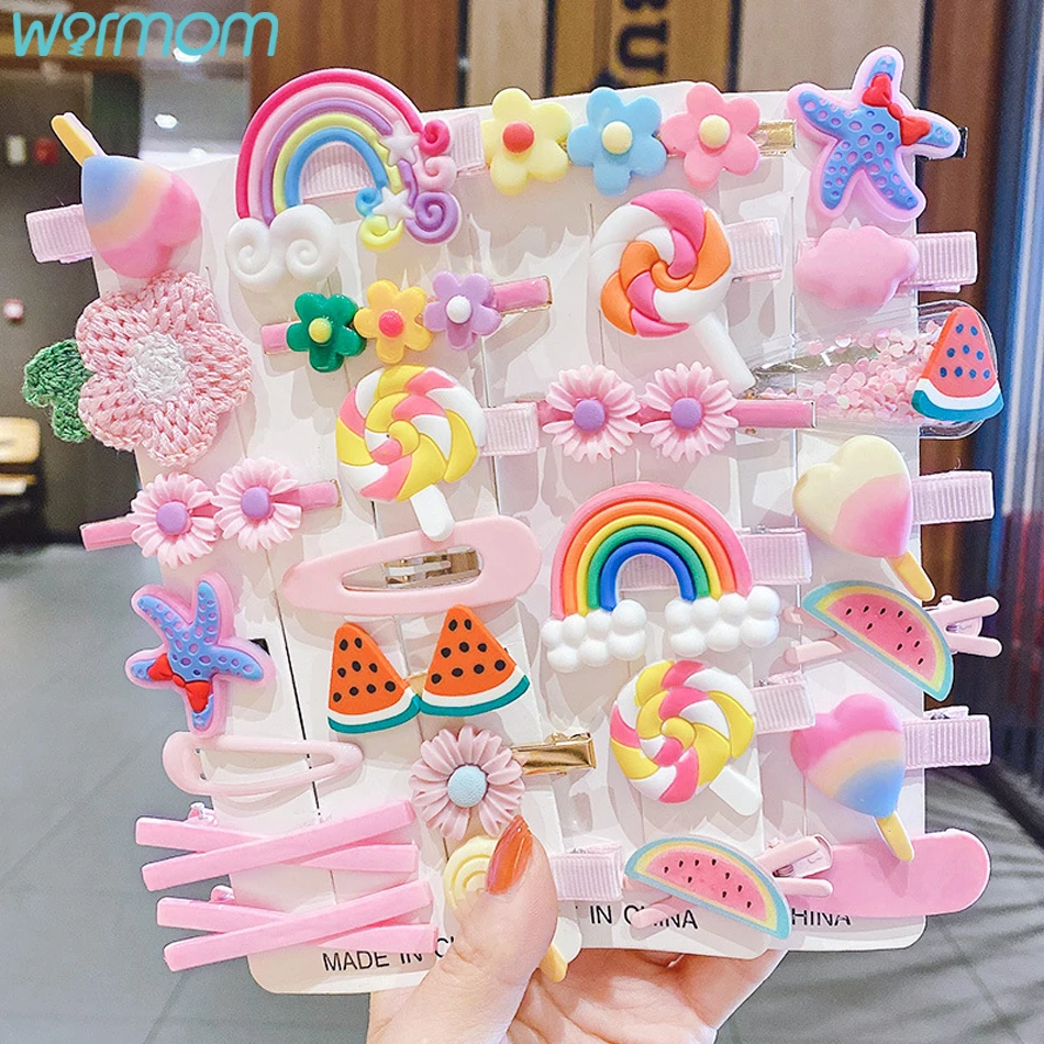 Warmom-horquillas de dibujos animados para ni&ntilde;a, tocado de princesa, pasadores de horquilla BB, accesorios para el cabello para beb&eacute;, pinzas para el pelo para ni&ntilde;a-0