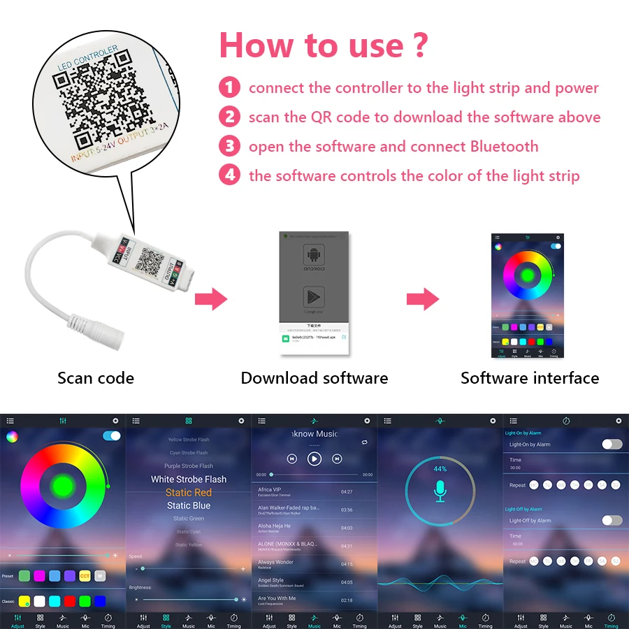 5 м SMD 2835 Светодиодная лента Bluetooth RGB светильник та 12 В постоянного тока не