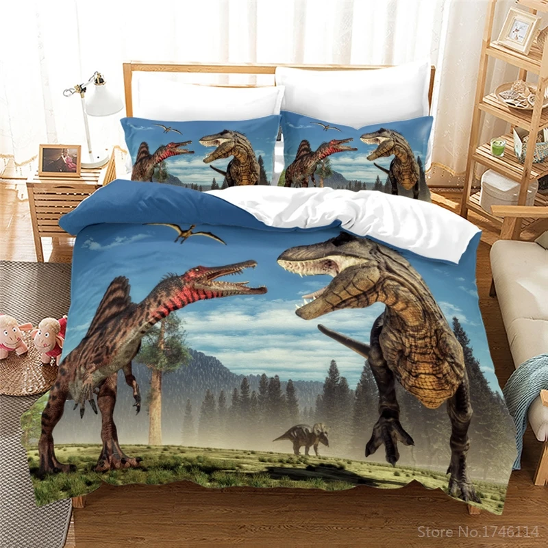 Комплект объемной детской одежды с пододеяльником в стиле Юрского периода