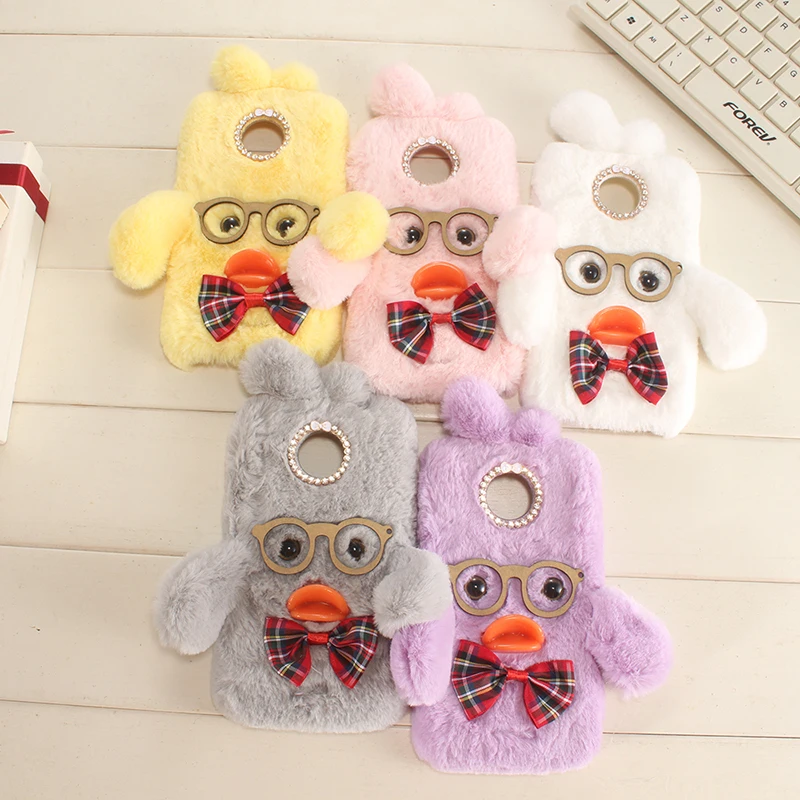 Забавный пушистый самодельный подарок симпатичная стильная утка элегантный